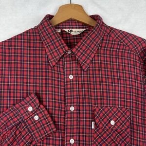 VTG Levi's Panatela Flannel Shirt Men's XL Red Plaid Big E Rockabilly 70s
